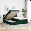vidaXL Cadre de lit ottoman avec matelas vert fonc&eacute; 200x200 cm velours