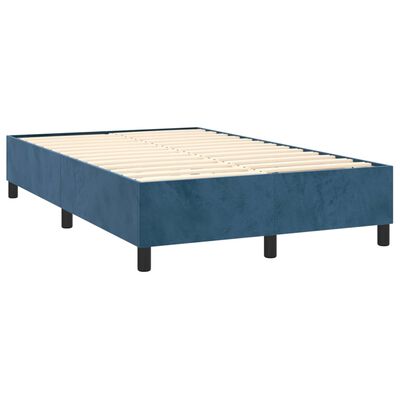 vidaXL Sommier à lattes de lit avec matelas LED Bleu foncé 120x200 cm