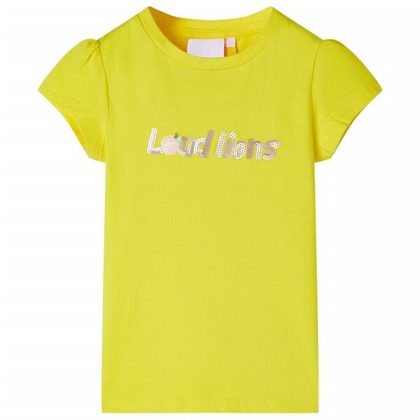 T-shirt enfant &agrave; manches courtes jaune vif 140