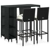 vidaXL Ensemble de bar de jardin 5 pcs et coussins R&eacute;sine tress&eacute;e Noir