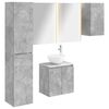 vidaXL Ensemble d'armoire de salle de bain 5 pc Gris b&eacute;ton