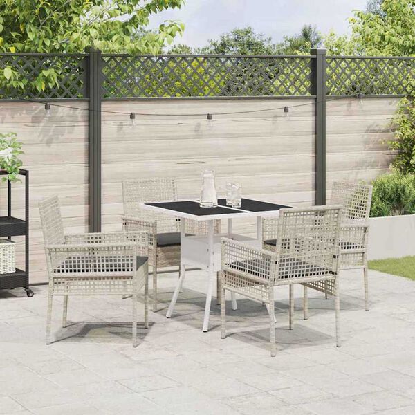 vidaXL Ensemble de salle &agrave; manger pour jardin 5 pcs Gris clair