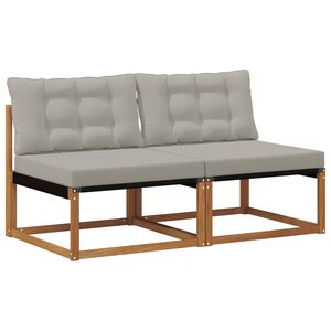 vidaXL 2 pc Sofa de milieu ext&eacute;rieur Bois d'Acacia Massif Naturel