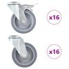 vidaXL 32 pcs Roulettes pivotantes &agrave; trou de boulon 100 mm