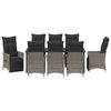 vidaXL Ensemble de salle &agrave; manger pour jardin 9 pcs Gris Poly rotin