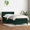 vidaXL Sommier &agrave; lattes de lit et matelas vert fonc&eacute; 80x210 cm velours