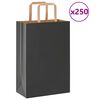 vidaXL Sacs en papier 250 pcs avec poign&eacute;es noir 21x11x31 cm