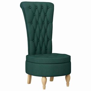 vidaXL Fauteuil &agrave; pantoufle Vert fonc&eacute; 56,5 x 70 x 110 cm tissu