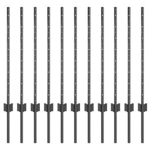 vidaXL Poteau de cl&ocirc;ture ench&acirc;ss&eacute; 11 pi&egrave;ces Gris 120 cm