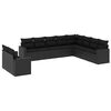 vidaXL Salon de jardin 10 pcs avec coussins noir r&eacute;sine tress&eacute;e