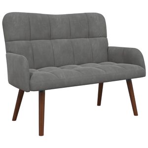 vidaXL Sofa 2 places Gris fonc&eacute; 115 x 61 x 87 cm Velours