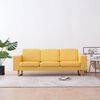 vidaXL Canap&eacute; &agrave; 3 places tissu jaune