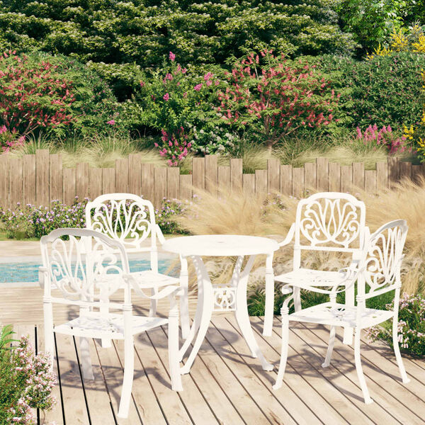 vidaXL Ensemble de bistro 5 pcs Aluminium coul&eacute; Blanc
