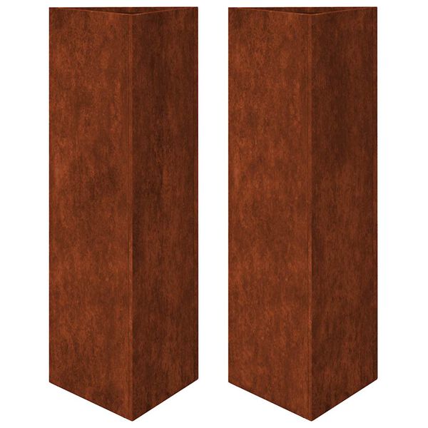 vidaXL Jardini&egrave;res 2 pcs triangulaire acier r&eacute;sistant aux intemp&eacute;ries