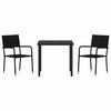 vidaXL Ensemble de salle &agrave; manger pour jardin 3 pcs Noir polyrotin