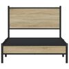 vidaXL Cadre de lit en m&eacute;tal sans matelas ch&ecirc;ne sonoma 100x190 cm