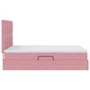 vidaXL Lit avec rangement et LED avec LED Rose 140 x 200 cm Velours