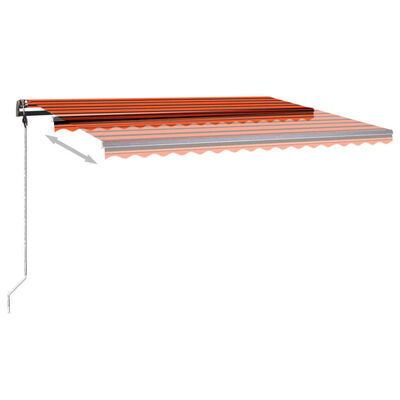 vidaXL Auvent manuel rétractable avec LED 450x350 cm Orange et marron