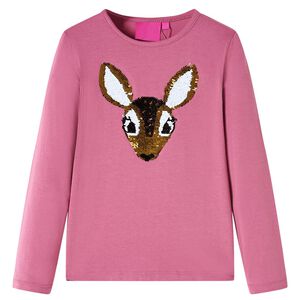 T-shirt enfants &agrave; manches longues framboise 92