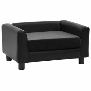 vidaXL Canap&eacute; pour chien Noir 60x43x30 cm Peluche et similicuir