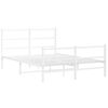 vidaXL Cadre de lit m&eacute;tal sans matelas et pied de lit blanc 140x190 cm
