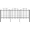 vidaXL Cl&ocirc;ture de jardin avec dessus en forme de lance en acier 504 x 200 cm Noir