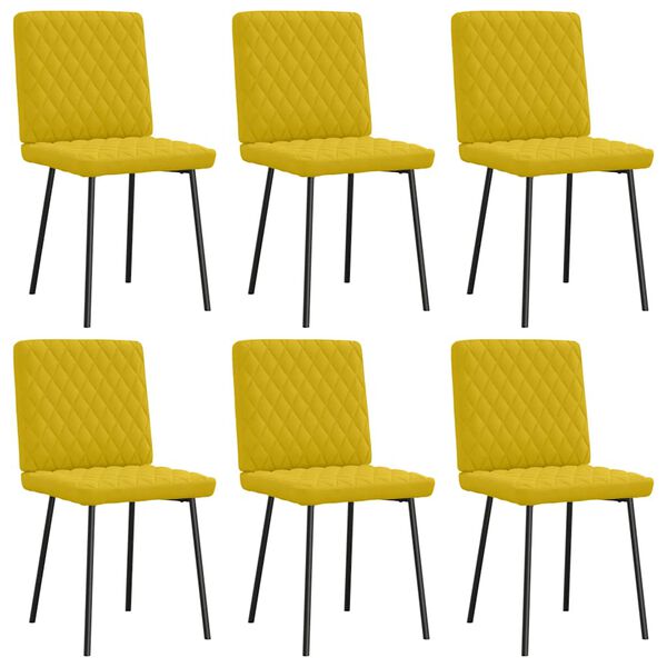 vidaXL Chaises &agrave; manger lot de 6 jaune velours