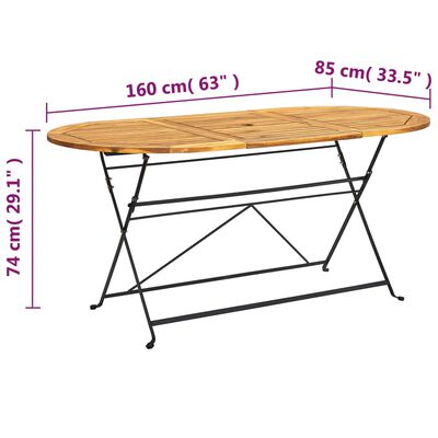 vidaXL Ensemble à manger d'extérieur pliable 7pcs Bois d'acacia solide