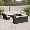 vidaXL Salon de jardin avec coussins 14 pcs noir r&eacute;sine tress&eacute;e
