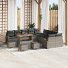 vidaXL Ensemble de canap&eacute; de jardin avec coussin 14 pcs Gris polyrotin