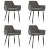 vidaXL Chaises &agrave; manger lot de 4 Gris fonc&eacute; Velours