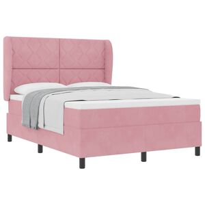 vidaXL Lit &agrave; ressorts avec matelas Rose 200 x 160 cm Velours