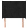 vidaXL T&ecirc;te de lit avec oreilles Noir 103x16x118/128 cm Velours