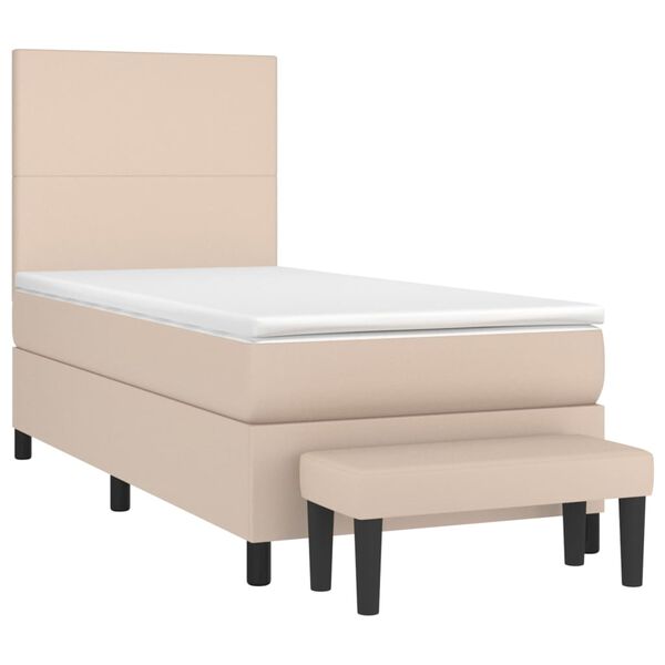 vidaXL Sommier &agrave; lattes de lit avec matelas Cappuccino 80x200 cm