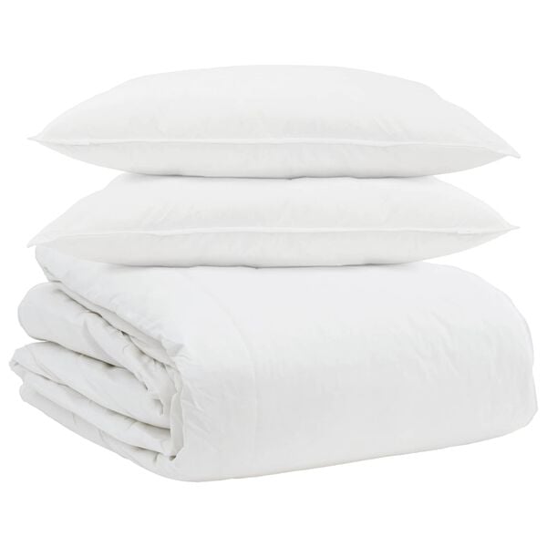 vidaXL Ensemble de Duvet avec oreiller 3 pcs Blanc Plume de canard