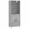 vidaXL Buffet haut Gris b&eacute;ton 69,5x34x180 cm Bois d'ing&eacute;nierie
