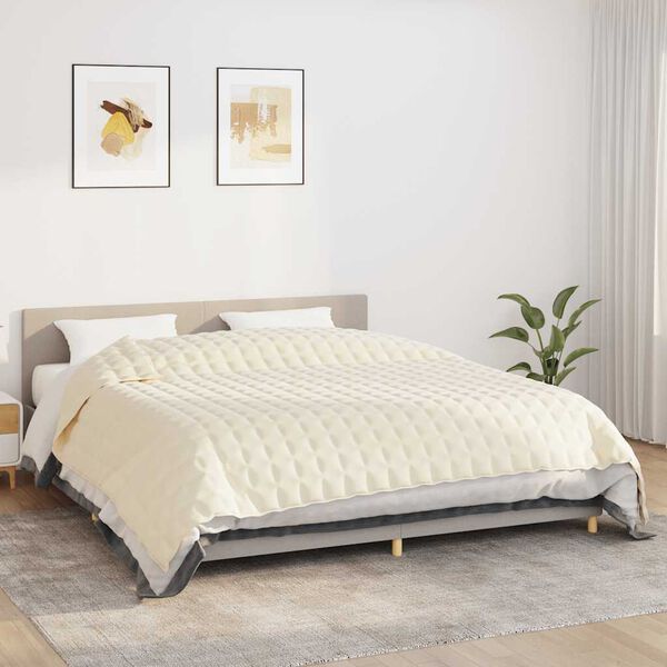 vidaXL Couverture lest&eacute;e Cr&egrave;me clair 220x260 cm 11 kg Tissu