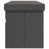 vidaXL Banc de rangement pliable gris fonc&eacute; faux lin