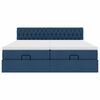 VidaXL Cadre de lit ottoman avec matelas bleu 200x200cm tissu
