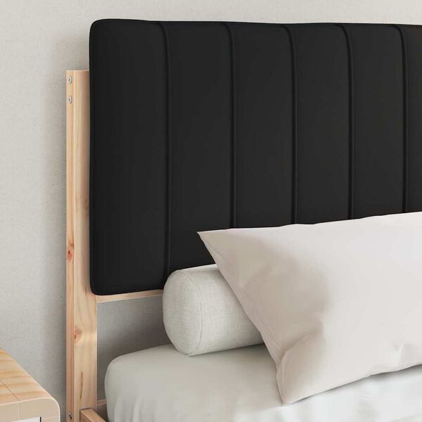 vidaXL Cadre de lit avec t&ecirc;te de lit rembourr&eacute;e Noir 140 x 200 cm