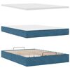 vidaXL Cadre de lit ottoman avec matelas bleu fonc&eacute; 140x190 cm velours