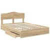 vidaXL Lit de Rangement Ch&ecirc;ne Sonoma 160 x 200 cm Bois d'ing&eacute;nierie