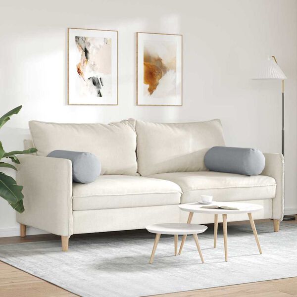 vidaXL Coussins d'accent 2 pcs Gris clair &Oslash; 25 x 70 cm tissu