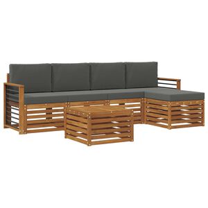 vidaXL Ensemble de canap&eacute;s d'ext&eacute;rieur 6 pcs Naturel et Anthracite