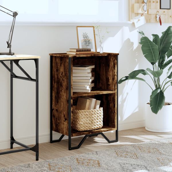 vidaXL Biblioth&egrave;que ch&ecirc;ne fum&eacute; 50x31x74,5 cm bois d'ing&eacute;nierie