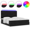 VidaXL Cadre de lit ottoman avec matelas noir 180x200cm velours