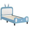 vidaXL Cadre de lit pour enfants avec t&ecirc;te de lit Bleu 80 x 160 cm PU