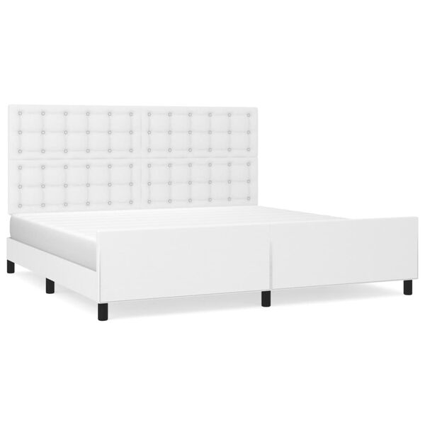 vidaXL Cadre de lit sans matelas blanc 200x200 cm similicuir