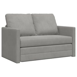 vidaXL Canap&eacute;-lit 2 en 1 gris clair 122x204x55 cm velours