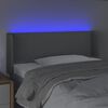 vidaXL T&ecirc;te de lit &agrave; LED Gris clair 83x16x78/88 cm Tissu